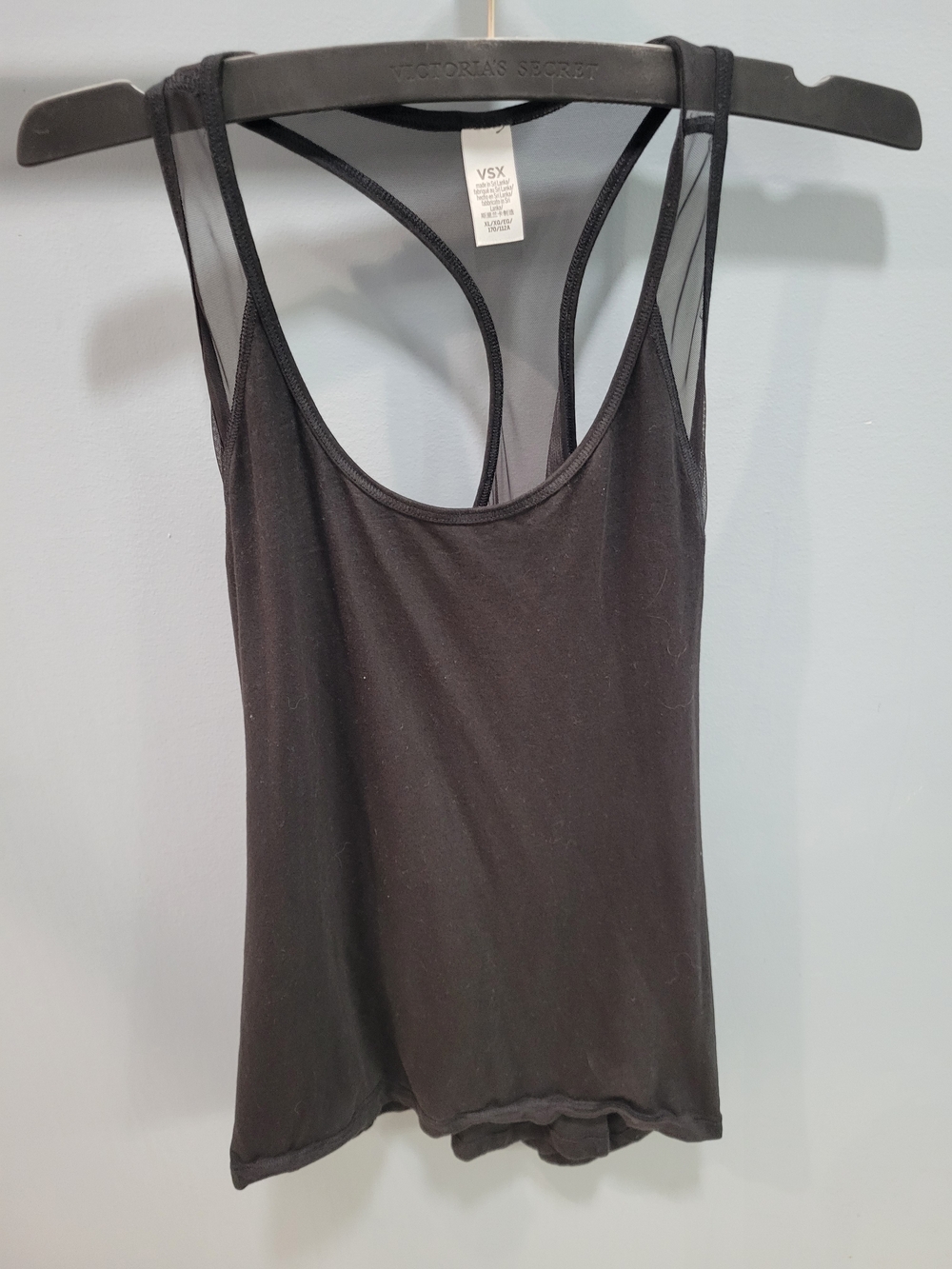 Victoria's Secret Black Racerback Tank with Sheer Panels